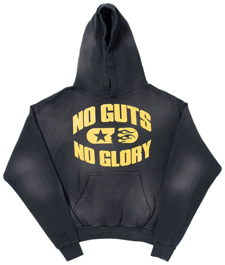 Hellstar No Guts No Glory Hoodie Washed Black - front view - District 97 Clothing streetwear