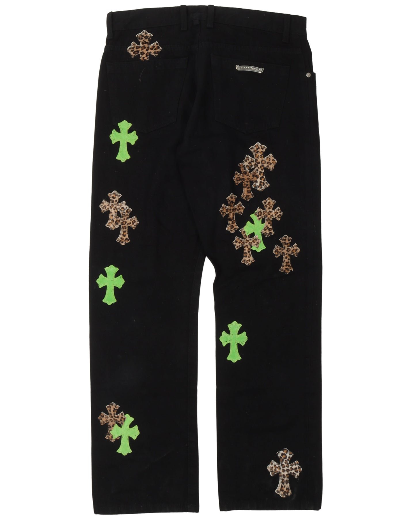 Chrome Hearts Cross Patch Denim 'Black/Green/Cheetah' - back view - District 97 Clothing streetwear