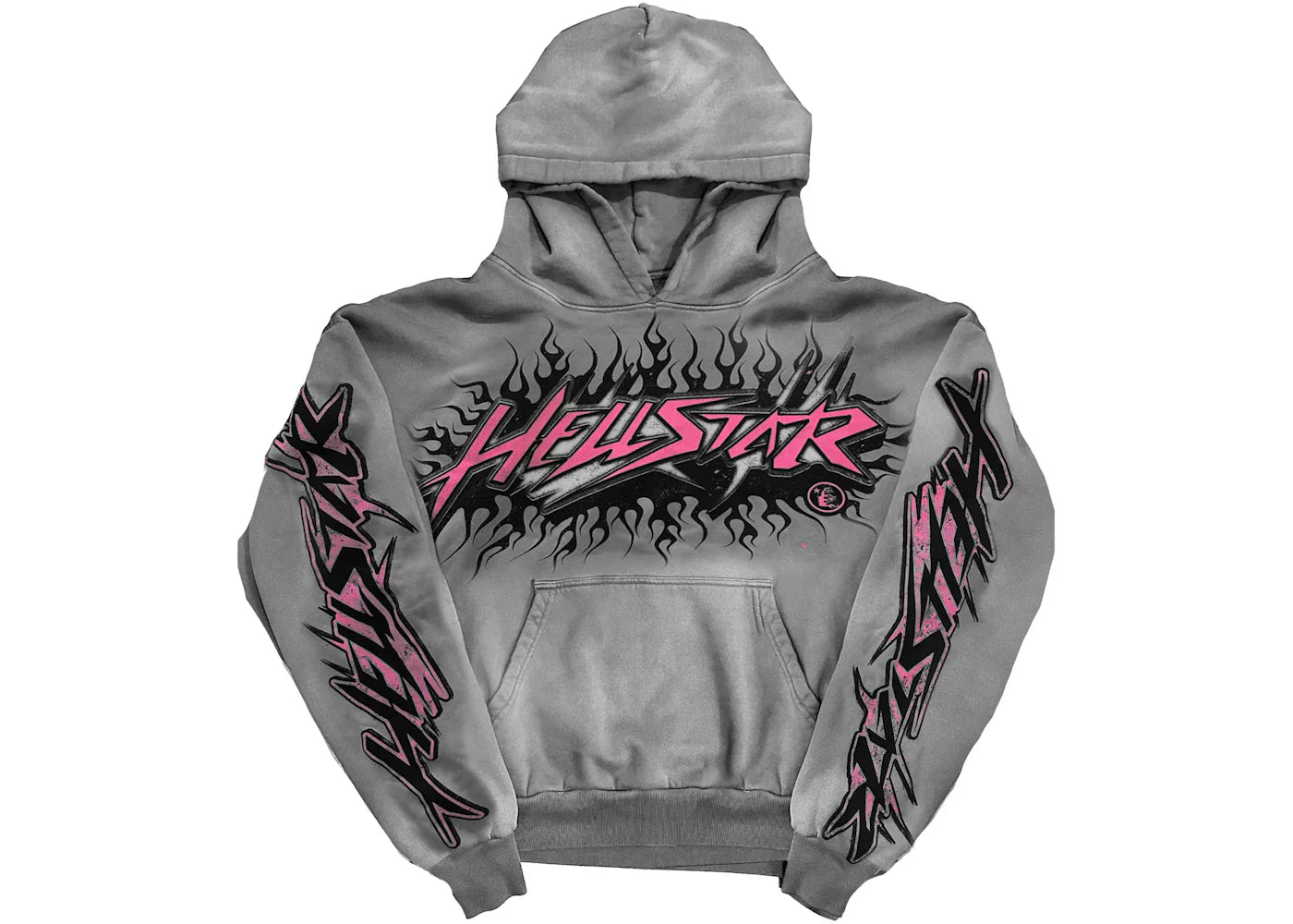 Hellstar Future Flame Hoodie Grey - front view - District 97 Clothing streetwear