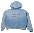 Blue Classic Box Logo Hoodie - front view - District 97 Clothing streetwear
