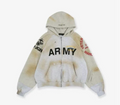 Army Zip Up Hoodie - front view - District 97 Clothing streetwear