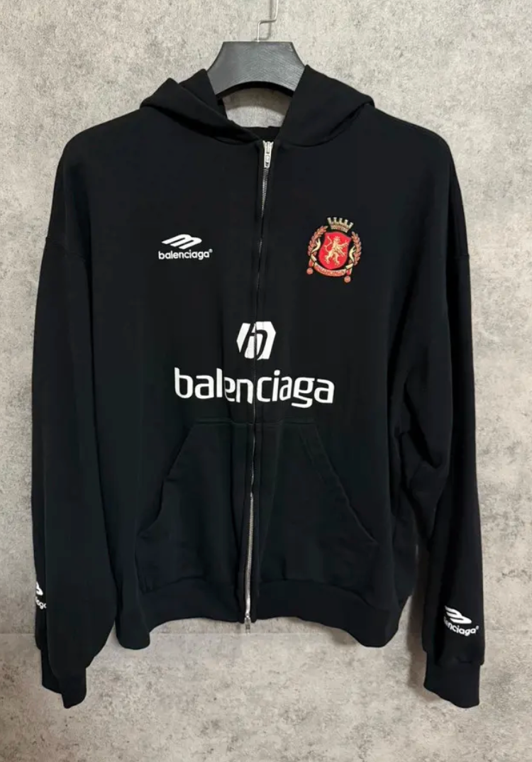 Embroidered Zip Up Hoodie - front view - District 97 Clothing streetwear