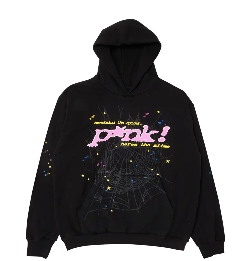 Sp5der Pink Hoodie - front view - District 97 Clothing streetwear