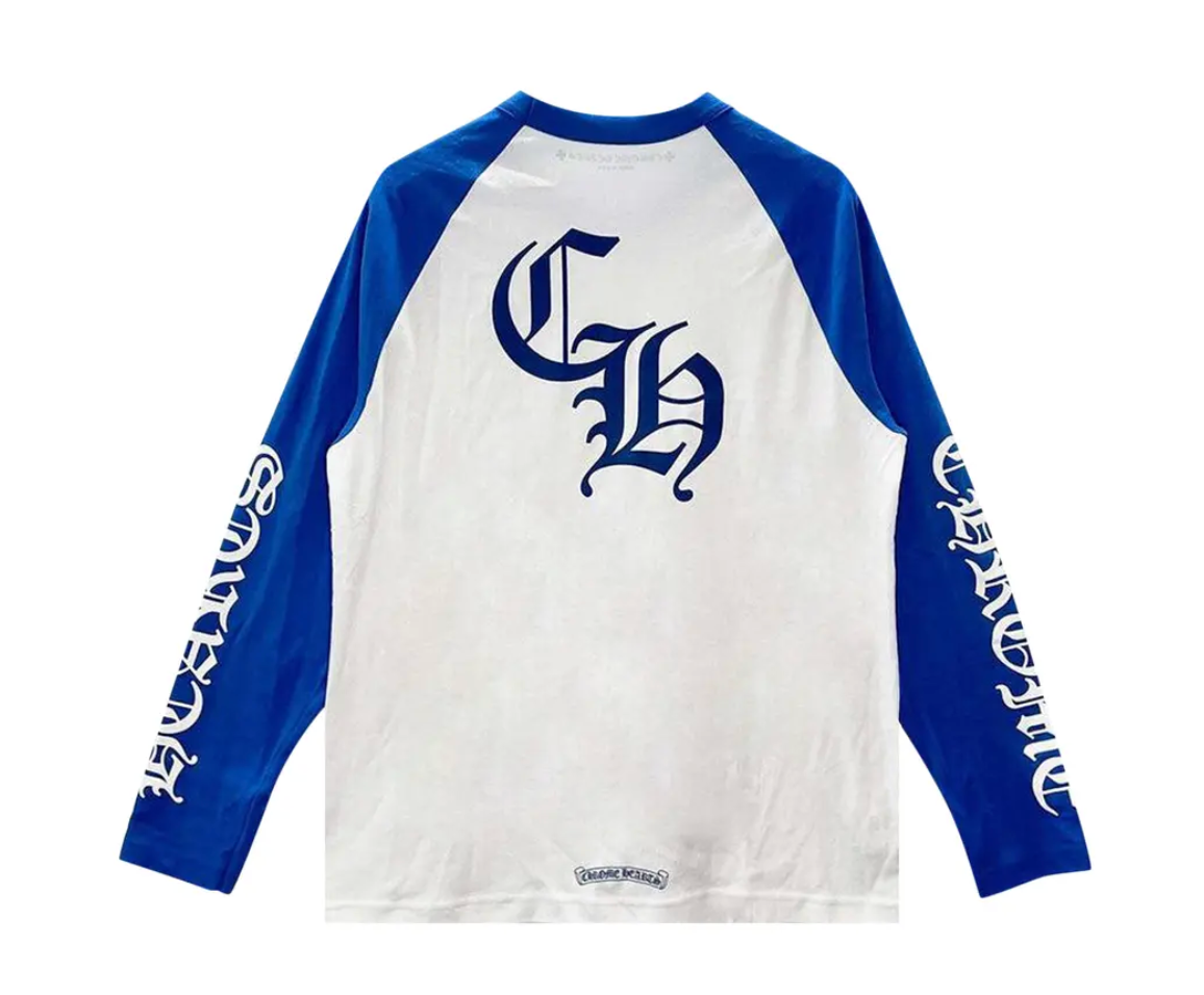 Chrome Hearts Long-Sleeve Horseshoe Baseball Tee - detail close-up - District 97 Clothing streetwear