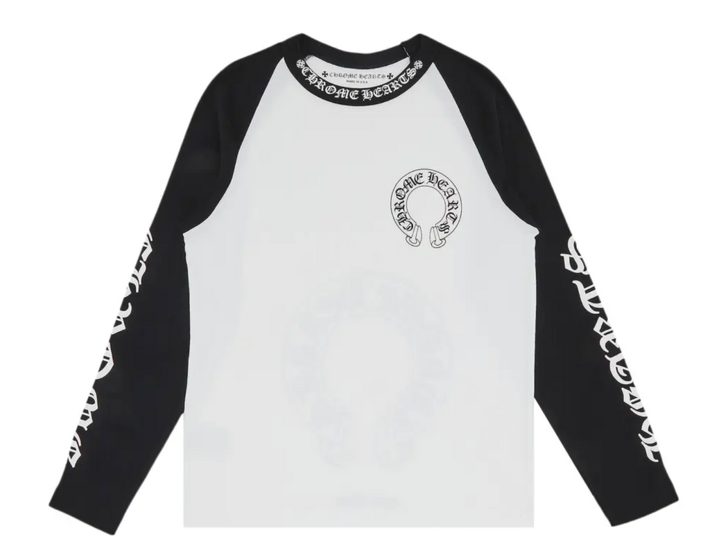 Chrome Hearts Long-Sleeve Horseshoe Baseball Tee - front view - District 97 Clothing streetwear