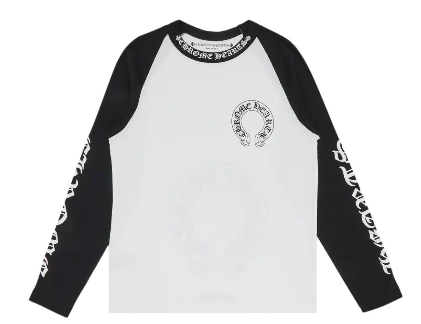 Chrome Hearts Long-Sleeve Horseshoe Baseball Tee - front view - District 97 Clothing streetwear
